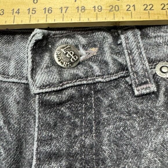 Vintage Lee Acid Wash Black Jeans Womens 8 Med Tapered High Rise - Picture 6 of 9